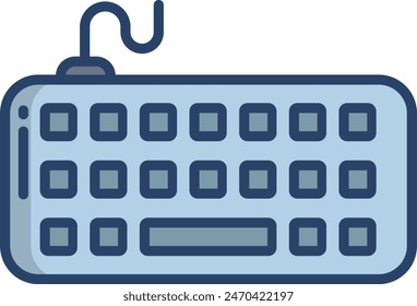 Keyboard linear color vector illustration