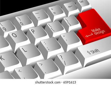 Keyboard with make design enter key