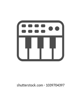 Keyboard Midi Simple Icon White Design