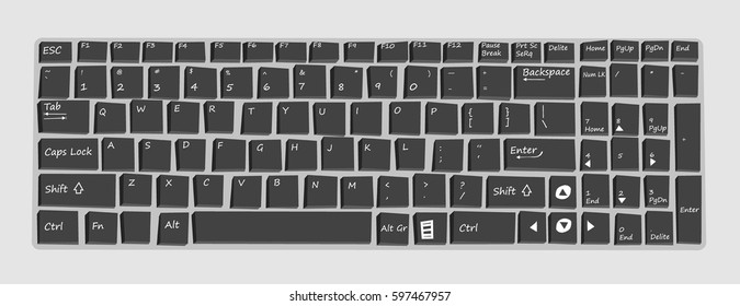 Keyboard Mockup Laptop Stock Vector (Royalty Free) 597467957 | Shutterstock