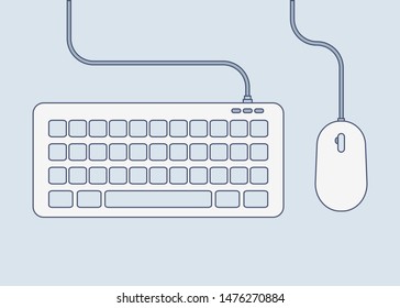 keyboard and mouse color icon in flat style