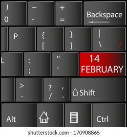 Keyboard with mouse February 14 vector