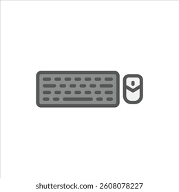 Keyboard and Mouse filled outline icon. gaming color line illustration.