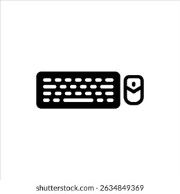 Keyboard and Mouse glyph icon. gaming black Solid line illustration