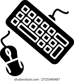 Teclado Y Ratón Glifo Estilo Diseño De Iconos