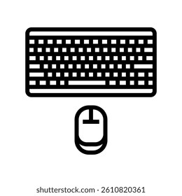keyboard mouse hybrid work line icon vector. keyboard mouse hybrid work sign. isolated contour symbol black illustration