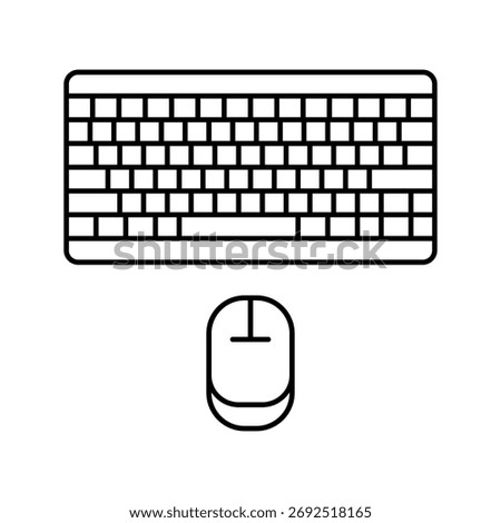 keyboard mouse hybrid work line icon vector. keyboard mouse hybrid work sign. isolated contour symbol black illustration