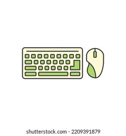 keyboard and mouse icon in color, isolated on white background 