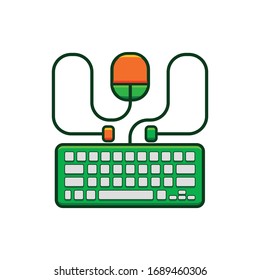 Keyboard and Mouse icon. Graphic element illustration with different style on white background. Vector Illustration. 