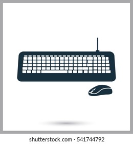 Keyboard and mouse icon. Simple design for web and mobile