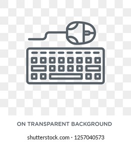 Keyboard and mouse icon. Trendy flat vector Keyboard and mouse icon on transparent background from Programming collection. High quality filled Keyboard and mouse symbol use for web and mobile