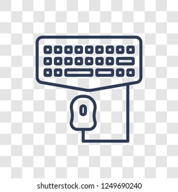 Keyboard and mouse icon. Trendy linear Keyboard and mouse logo concept on transparent background from Programming collection