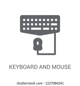 Keyboard and mouse icon. Trendy Keyboard and mouse logo concept on white background from Programming collection. Suitable for use on web apps, mobile apps and print media.