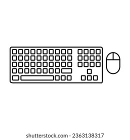 keyboard mouse icon vector, flat liner icon illustration on white background..eps