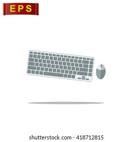 keyboard and mouse icon, vector keyboard icon, isolated computer mouse icon