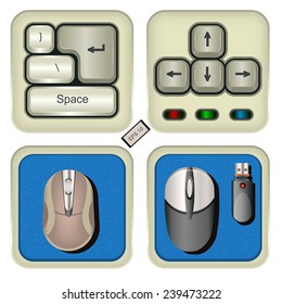 keyboard and mouse icons. EPS 10 illustration.