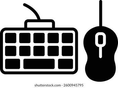 Keyboard  Mouse illustration with isolated background 