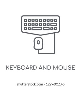 Keyboard and mouse linear icon. Modern outline Keyboard and mouse logo concept on white background from Programming collection. Suitable for use on web apps, mobile apps and print media.