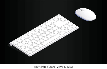 Keyboard and Mouse on a white background