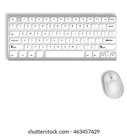 Keyboard and Mouse On a white background illustrations vector.