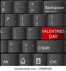 Keyboard with mouse valentine's day vector