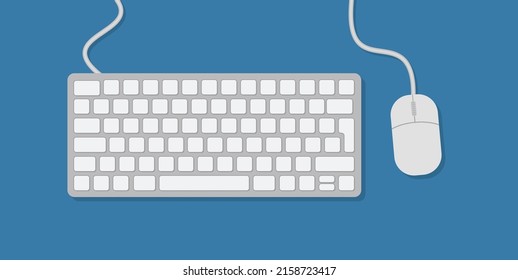 Keyboard and mouse vector set. keyboards and mouse white colors with top Vector illustration. Eps 10