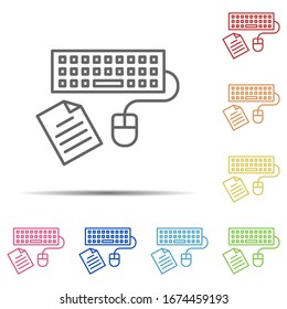 mehrfarbiges Tastatursymbol. Element des Arbeitsplatzes Symbol auf weißem Hintergrund