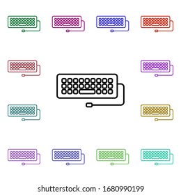 Keyboard multi color style icon. Simple thin line, outline vector of technology icons for ui and ux, website or mobile application