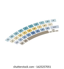 Keyboard with multi-colored buttons.Vector illustration.