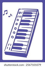 Keyboard for music,  dance. Vector illustration.