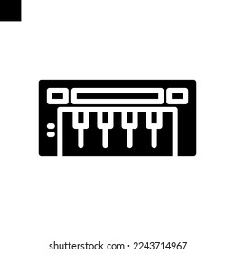keyboard music icon solid style vector