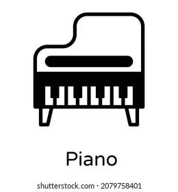 Keyboard music instrument, piano icon with premium download