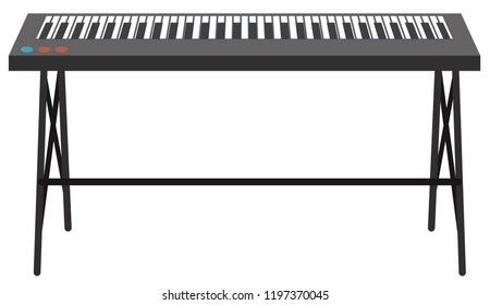 Ilustración de instrumentos de música de teclado
