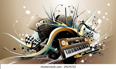 keyboard music vector illustration