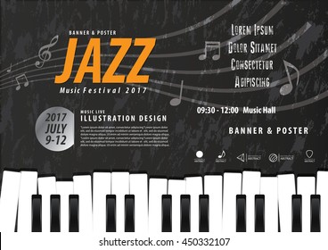 Keyboard, Musical instrument design realistic style and poster music festival layout for commercial vector. Musical instrument and music concept.