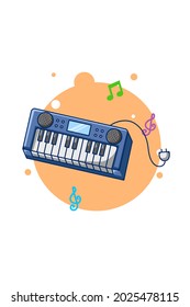 Keyboard musical instrument icon cartoon illustration