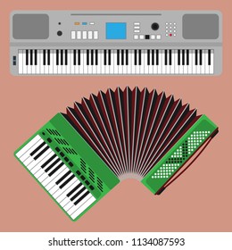 Keyboard musical instruments vector classical piano melody