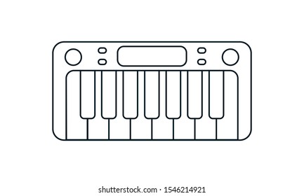 Keyboard musical tools vector icon.