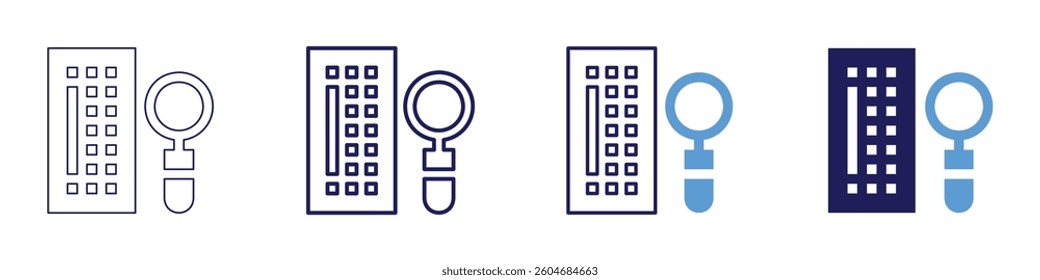 Keyboard for office icon in 4 different styles. Thin Line, Line, Bold Line, Duotone. Duotone style. Editable stroke.