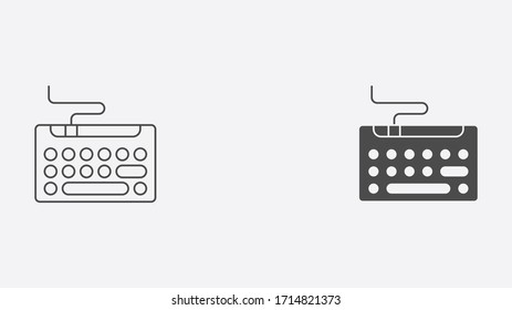 Keyboard outline and filled vector icon sign symbol