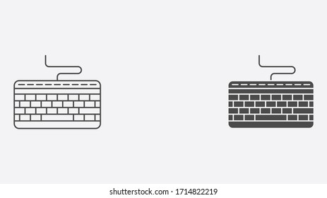 Keyboard outline and filled vector icon sign symbol