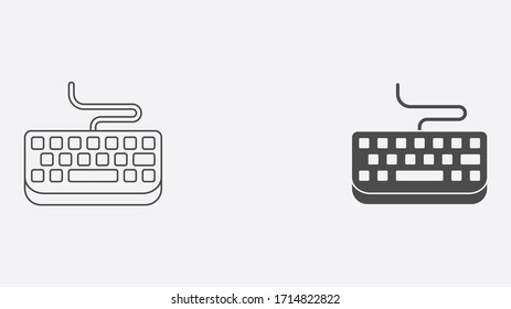 Keyboard outline and filled vector icon sign symbol