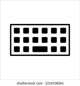 Keyboard Outline Icon On White Background, EPS 10.