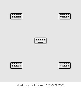 keyboard outline icon set isolated vector illustration