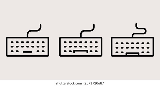 keyboard outline or line icon design bundle.