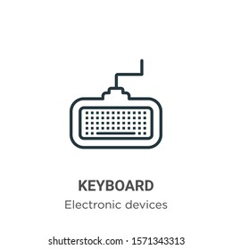 Keyboard outline vector icon. Thin line black keyboard icon, flat vector simple element illustration from editable electronic devices concept isolated on white background