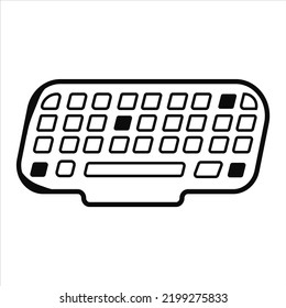 Keyboard outline. Vector illustration. Design for icon; stories; card; print; application.