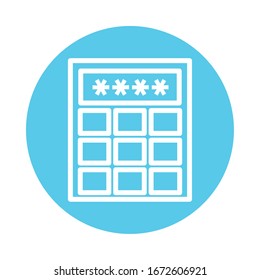 keyboard with password, block and flat style icon vector illustration design
