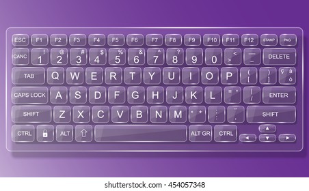 KEYBOARD PC GLASS with SHADOW PURPLE