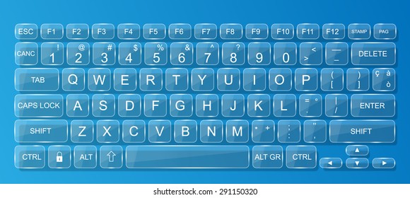KEYBOARD PC MAC GLASS WHIT SHADOW TRASPARENT